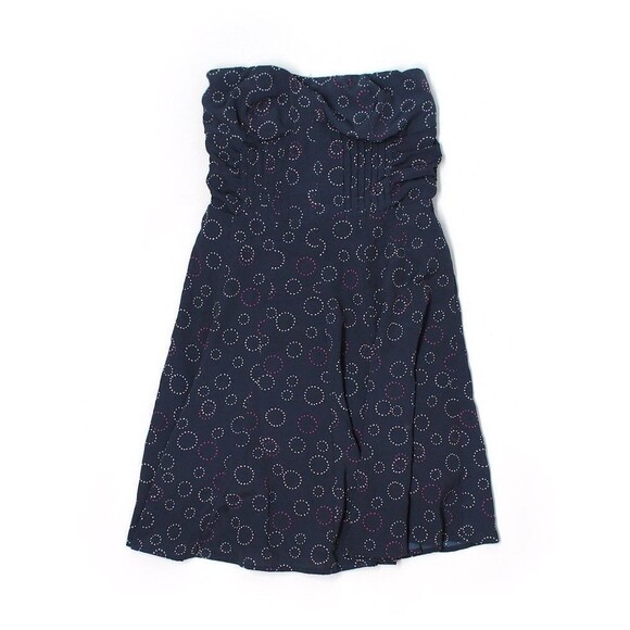 American Eagle Navy Empire Waist Fit Flare A-Line Pleated Strapless Dress Size 0 - Picture 1 of 6